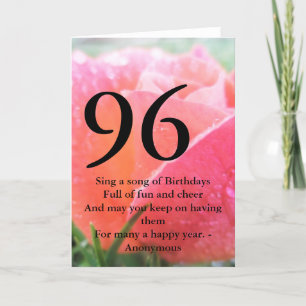 96. Geburtstag Karte