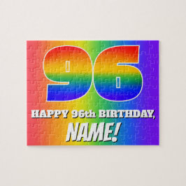 96. Geburtstag — mehrfarbiges Regenbogenmuster "96 Puzzle