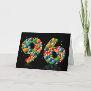 96. Geburtstag mit aus Kugeln geformten Zahlen Karte