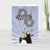 96. Geburtstag - Pinguin-Überraschungs-Karte Karte (Vorderseite)