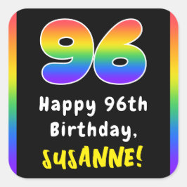 96. Geburtstag: Rainbow Spectrum # 96, Individuell Quadratischer Aufkleber