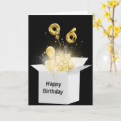 96. Geburtstagsballons in weißer Box Karte (Gelbe Blume)