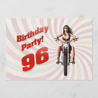 96. Geburtstagsfeier mit einem Mädchen auf einem M Einladung