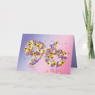 96. Geburtstagskarte mit blumigen Buchstaben Karte