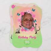 96. Geburtstagsparty Einladung (Vorne/Hinten)