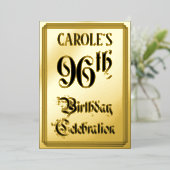 96. Geburtstagsparty — Elegantes Script + Individu Folieneinladung (Stehend vorne)