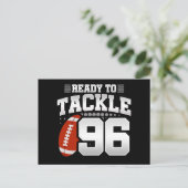 96-jähriges Tackle Football Party 96. Geburtstag Postkarte (Stehend Vorderseite)