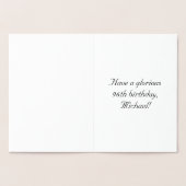 96 th Birthday: Elegant, Ornate Script; Custom Nam Folienkarte (Innenseite)