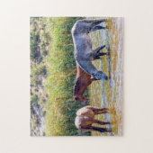 9715-Wilde Mustangs in Fluss Puzzle (Vertikal)
