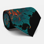 971 aquamarines/orange Fraktal Krawatte (Gerollt)
