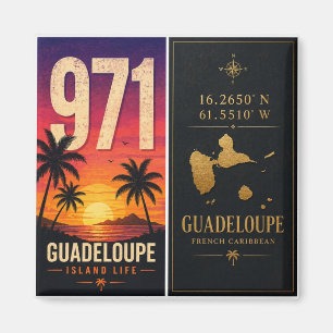 971 Guadeloupe Sonnenuntergang Insel Leben Magnet