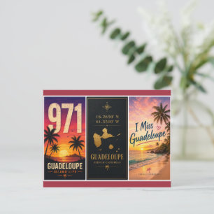 971 Guadeloupe Sonnenuntergang Insel Leben Postkarte