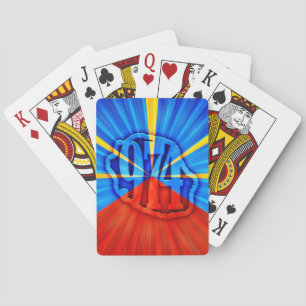 974 Ile de la Réunion - Réunionische Flagge Spielkarten