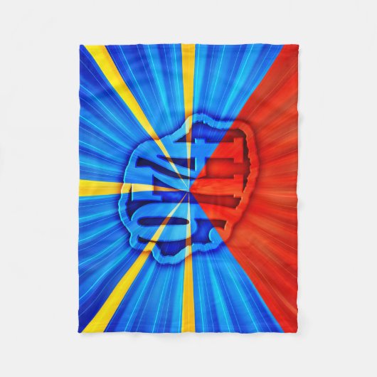 974 Insel (Réunion) - Flagge Fleecedecke (Vorderseite)