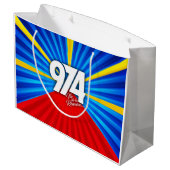 974 Insel (Réunion) - Flagge Große Geschenktüte (Rückseite Schrägansicht)