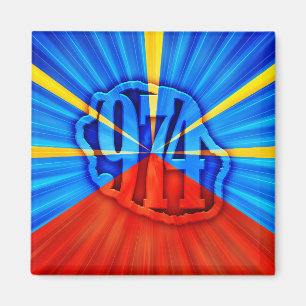 974 Insel (Réunion) - Flagge Magnet