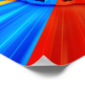 974 Insel (Réunion) - Flagge Poster (Ecke)