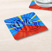 974 Insel (Réunion) - Flagge Rechteckiger Pappuntersetzer (angewinkelt)