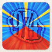 974 Insel (Réunion) - Flagge Rechteckiger Pappuntersetzer (Vorderseite)