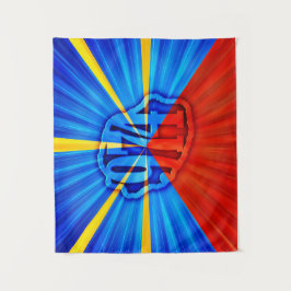 974 Insel (Réunion) - Flagge Wandteppich