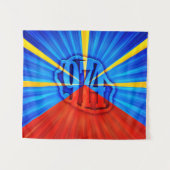 974 Insel (Réunion) - Flagge Wandteppich (Vorderseite (Horizontal))