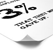 97 %, die die Arbeit für das 3 % Inspiration Zitat Poster (Ecke)