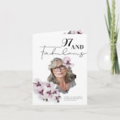 97 & Fabulous Orchid Photo Birthday Greeting Card Karte (Vorderseite)