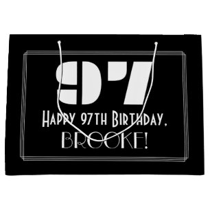 97. Geburtstag ~ Art Deco Inspiriert Look "97" + N Große Geschenktüte