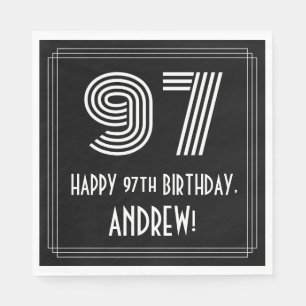 97. Geburtstag: Art Deco Inspiriert Look "97" + Na Serviette