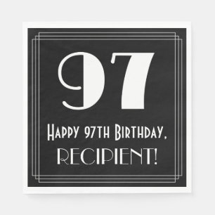 97. Geburtstag ~ Art Deco Inspiriert Look "97", Na Serviette
