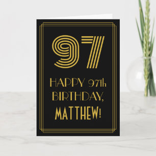 97. Geburtstag: Art Deco inspiriertes Aussehen "97 Karte