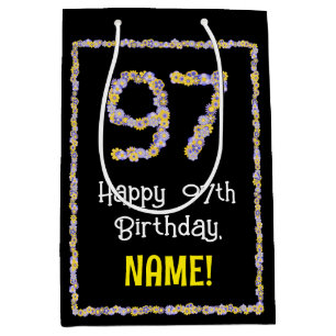 97. Geburtstag: Blumennummer, Individuelle Name, B Mittlere Geschenktüte