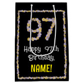 97. Geburtstag: Blumennummer, Individuelle Name, B Mittlere Geschenktüte (Rückseite)