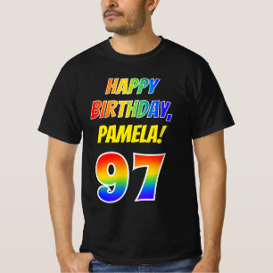 97. Geburtstag — Bold, Fun, Rainbow 97, Individuel T-Shirt