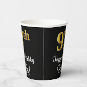 97. Geburtstag - Elegante Luxuriöse Imitate Gold L Pappbecher (Rechts)