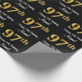 97. Geburtstag: Elegante Luxuriöse Imitats Gold Lo Geschenkpapier (Ecke)