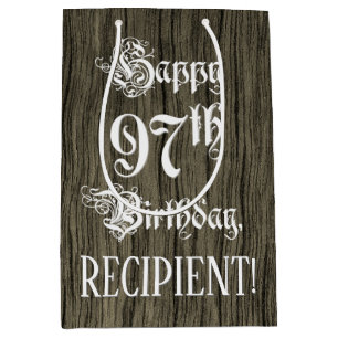 97. Geburtstag: Extravagant, Imitate Holzsehen + I Mittlere Geschenktüte