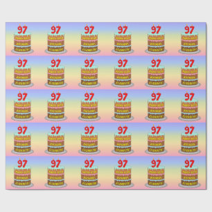 97. Geburtstag: Fun Cake and Candles + Individuell Geschenkpapier