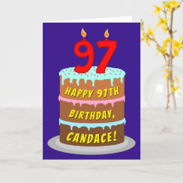 97. Geburtstag: Fun Cake and Candles + Individuell Karte