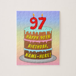 97. Geburtstag: Fun Cake and Candles + Individuell Puzzle
