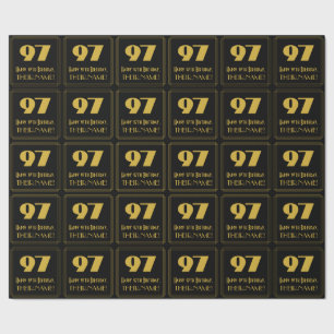 97. Geburtstag – im Art Deco Stil "97" & Name Geschenkpapier