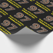 97. Geburtstag: Name & Imitate HolzkörnPattern "97 Geschenkpapier (Ecke)