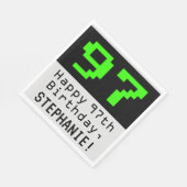 97. Geburtstag - Nerdy / Geeky Style "97" & Name Serviette (Ecke)