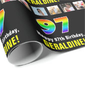 97. Geburtstag: Regenbogen "97"; benutzerdefiniert Geschenkpapier (Rolleneckpunkt)