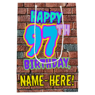 97. Geburtstag: Spaß, Urban Graffiti Inspiriert Lo Mittlere Geschenktüte