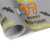 97. Geburtstag: Spooky Halloween Thema, Individuel Geschenkpapier (Rolleneckpunkt)