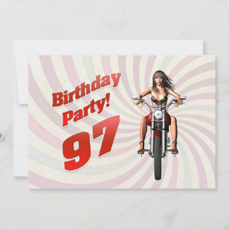 97. Geburtstagsfeier mit einem Mädchen auf einem M Einladung