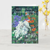 97. Geburtstagskarte für Großmutter - Garten Karte (Gelbe Blume)
