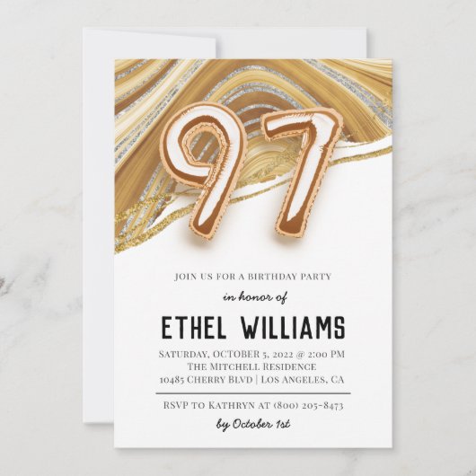 97. Geburtstagsparty Einladung (Vorderseite)