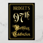 97. Geburtstagsparty — Extravagantes Drehbuch und Folieneinladung (Vorderseite)